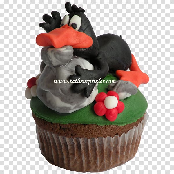 Cupcake Cake decorating Sugar paste Fondant icing Buttercream, Duffy Duck transparent background PNG clipart