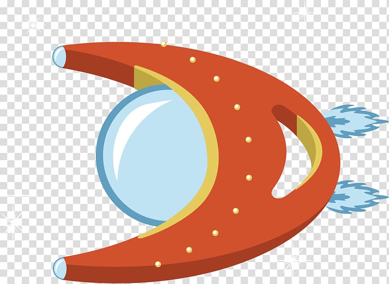 Cartoon Spacecraft , Half moon ship transparent background PNG clipart