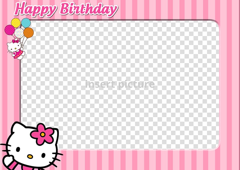 happy birthday Hello Kitty frame , Hello Kitty Frames, hello transparent background PNG clipart
