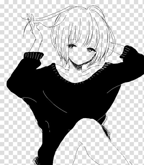 Cute Anime Girl Manga Comic Vector Illustration Black And White Royalty  Free SVG Cliparts Vectors And Stock Illustration Image 125214026