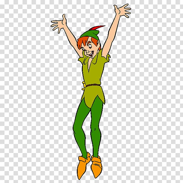 Peter Pan Tinker Bell , Cartoon jumped by Peter Pan transparent background PNG clipart