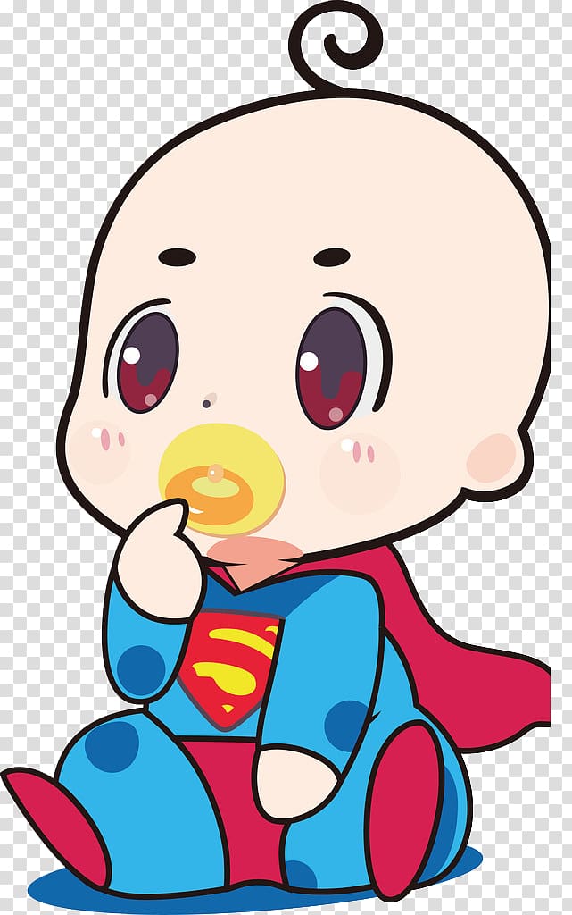 baby Superman illustration, Clark Kent T-shirt Infant Cartoon Child, Cute superman transparent background PNG clipart