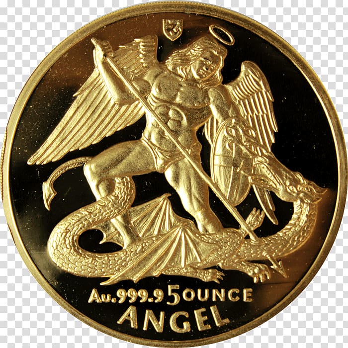 Michael Coin collecting Angel Gold coin, oz transparent background PNG clipart