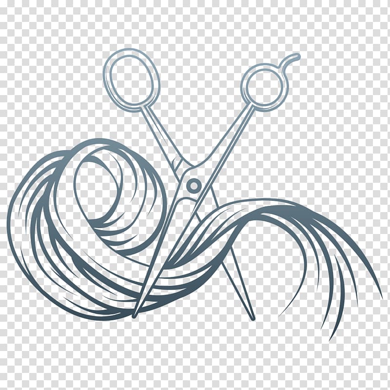 shears cutting hair illustration, Hairdresser Comb Beauty Parlour Hair-cutting shears, Hairdressing transparent background PNG clipart