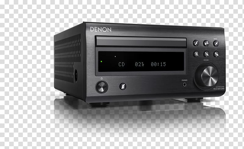 CD player Denon RCD-M41 Bluetooth High fidelity Audio system Denon D-M41 DAB Bluetooth, CD, DAB+, FM, Black, others transparent background PNG clipart