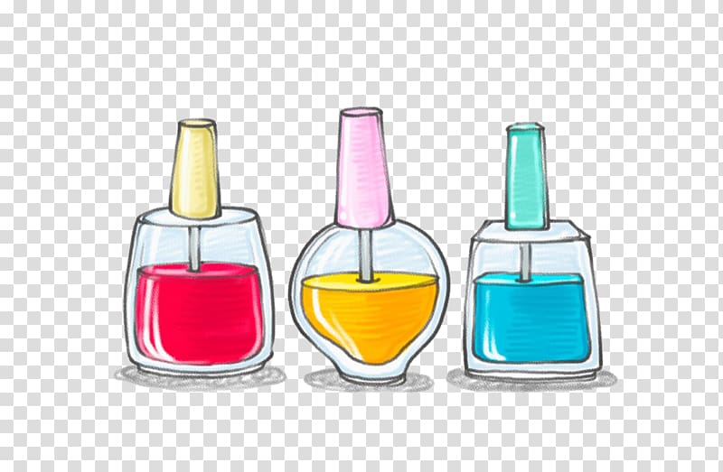 Nail polish Cosmetics, Hand painted colored nail polish transparent background PNG clipart