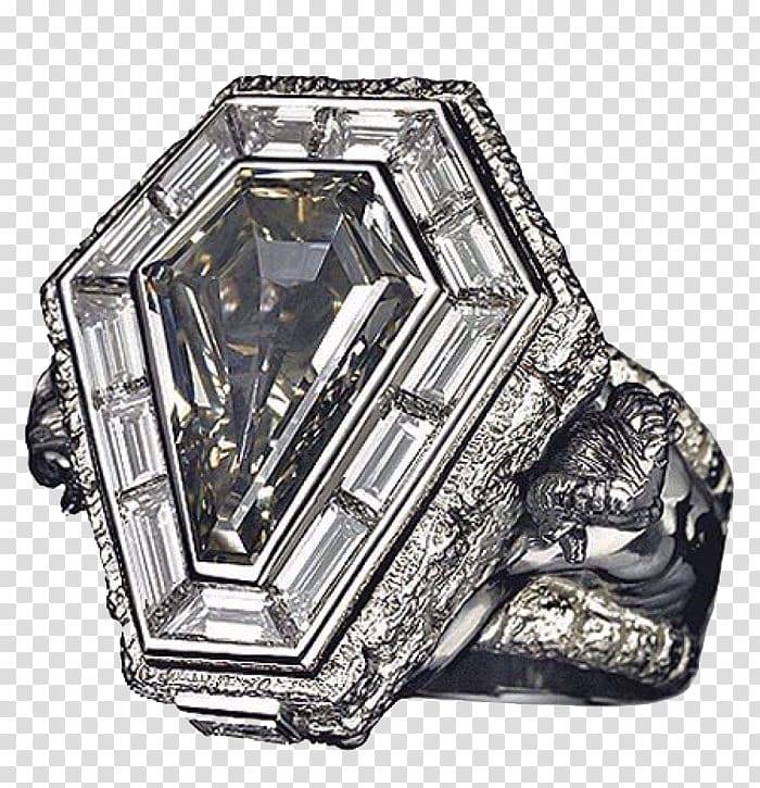 Ring Diamond Jewellery Carbonado, Geometric black diamond big ring in kind promotion transparent background PNG clipart