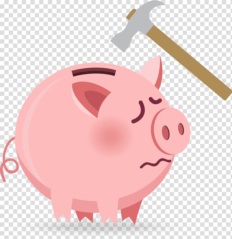 Domestic pig Piggy bank Template, Pink Pig piggy bank transparent background PNG clipart