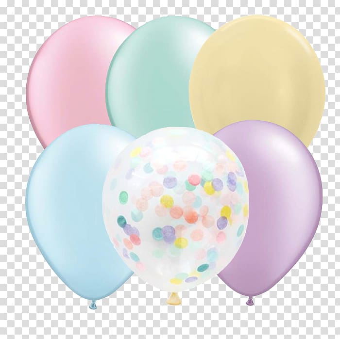 Gas balloon Confetti Pastel Gift, desk decoration transparent background PNG clipart