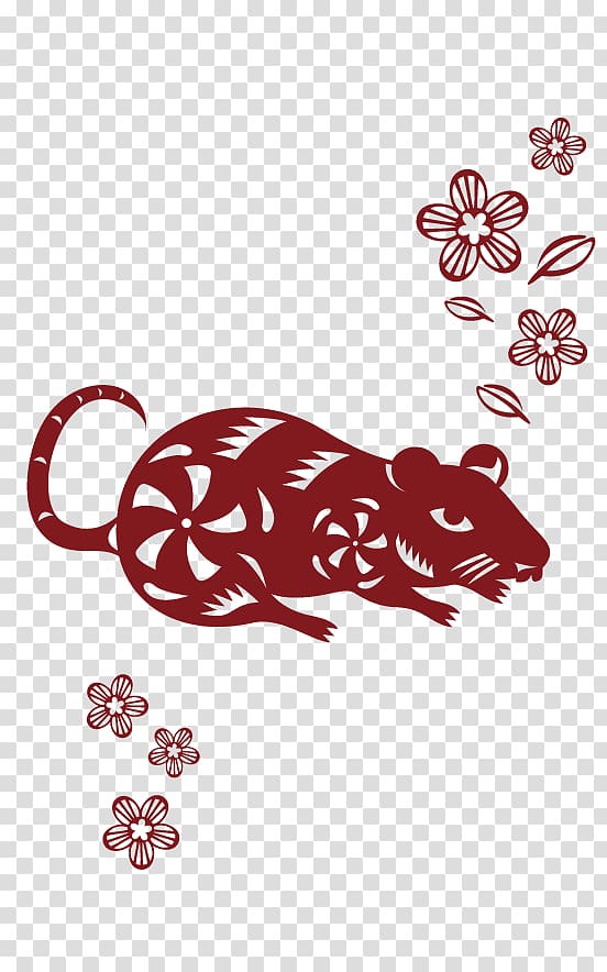 Rat Chinese zodiac Rooster Mouse Chinese New Year, rat transparent  background PNG clipart