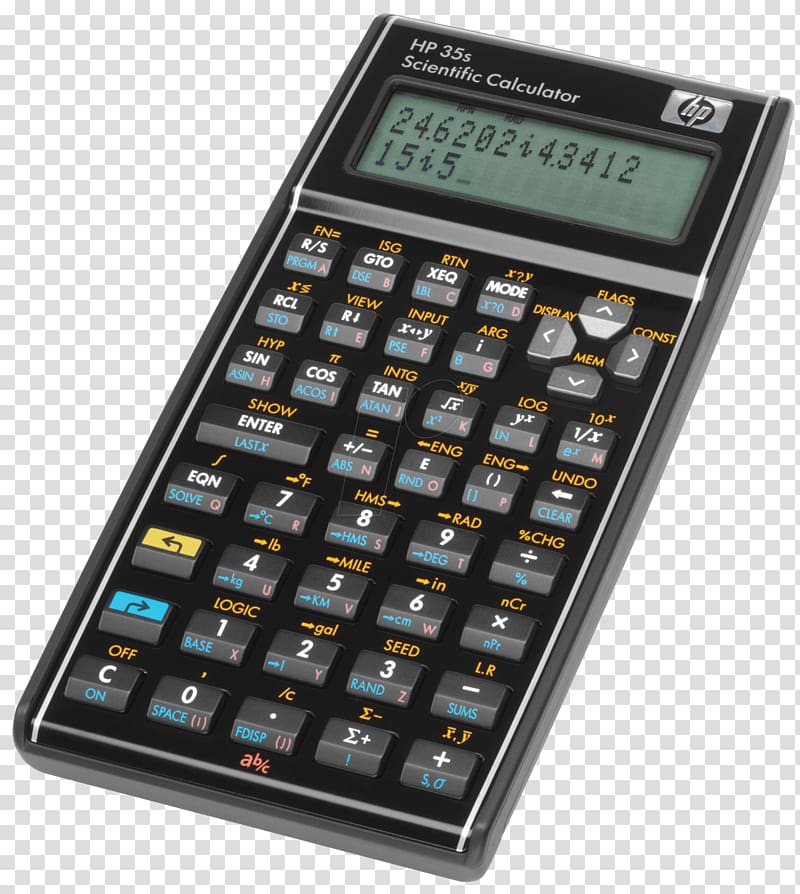 Hewlett-Packard HP 35s Scientific calculator Programmable calculator Reverse Polish notation, calculator transparent background PNG clipart