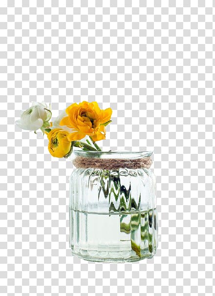 Bottle Glass Flower, A bottle of flowers transparent background PNG clipart