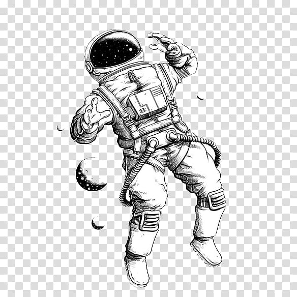 Astronaut Drawing Tattoo, astronaut transparent background PNG clipart