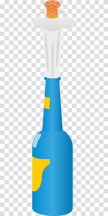 Sparkling wine Champagne Bottle, Blue wine bottle transparent background PNG clipart