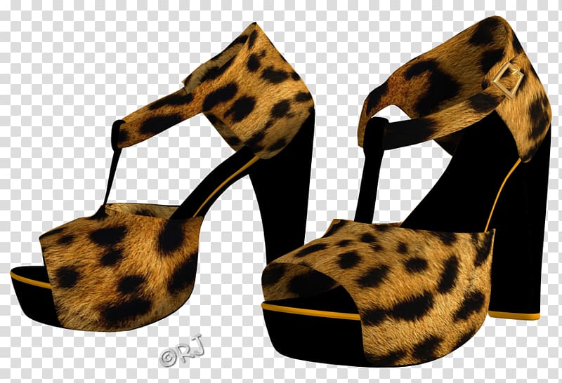Leopard Sandal High-heeled shoe Animal print, leopard transparent background PNG clipart