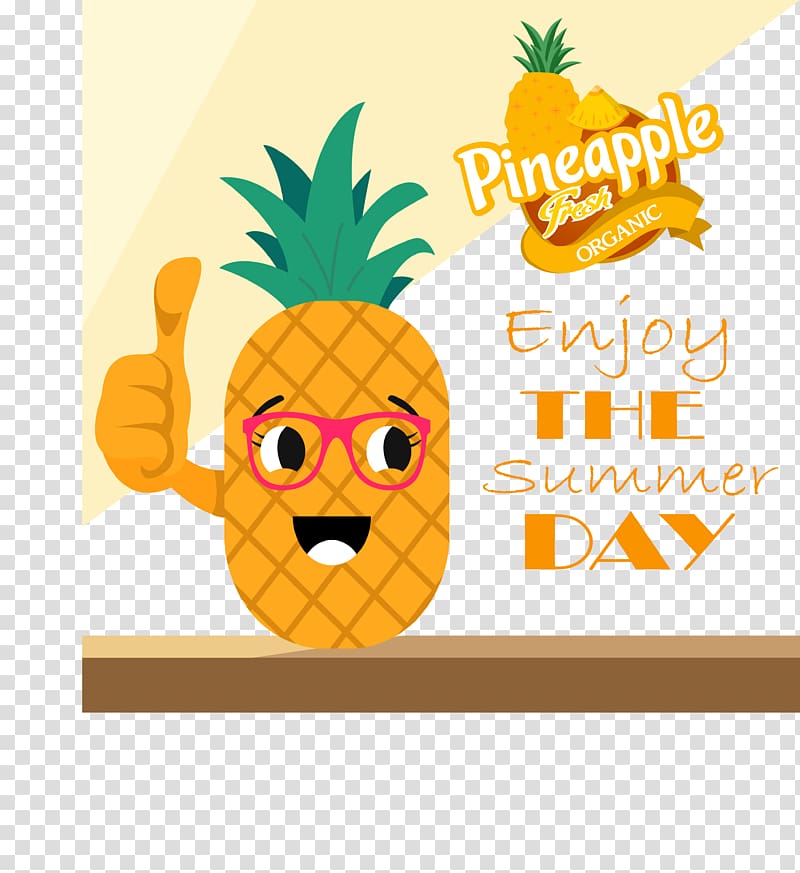 Pineapple Poster Illustration, Cartoon pineapple transparent background PNG clipart