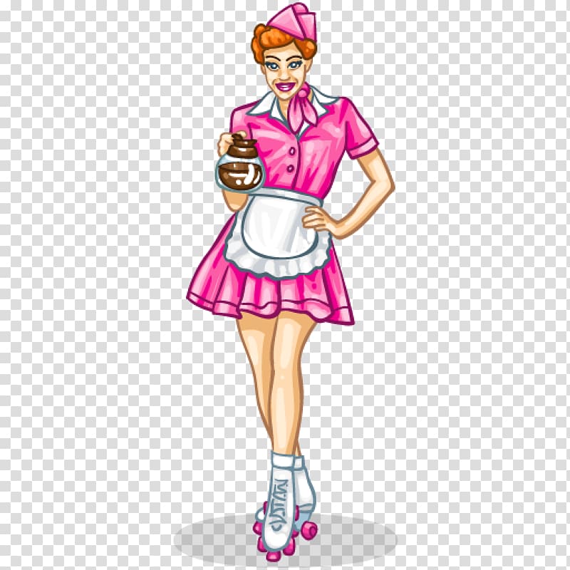 Diner 1950s Milkshake Waiter Roller skates, Diner transparent background PNG clipart