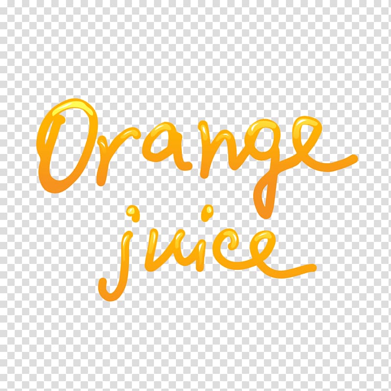 Orange juice Cocktail Drink, WordArt in orange juice transparent background PNG clipart