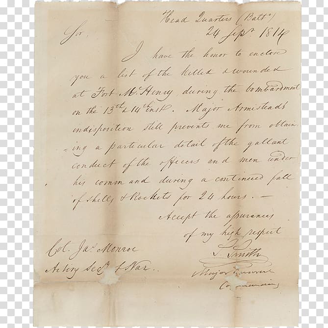 Fort McHenry Burning of Washington War of 1812 Battle of Baltimore Letter, Burning Letter transparent background PNG clipart