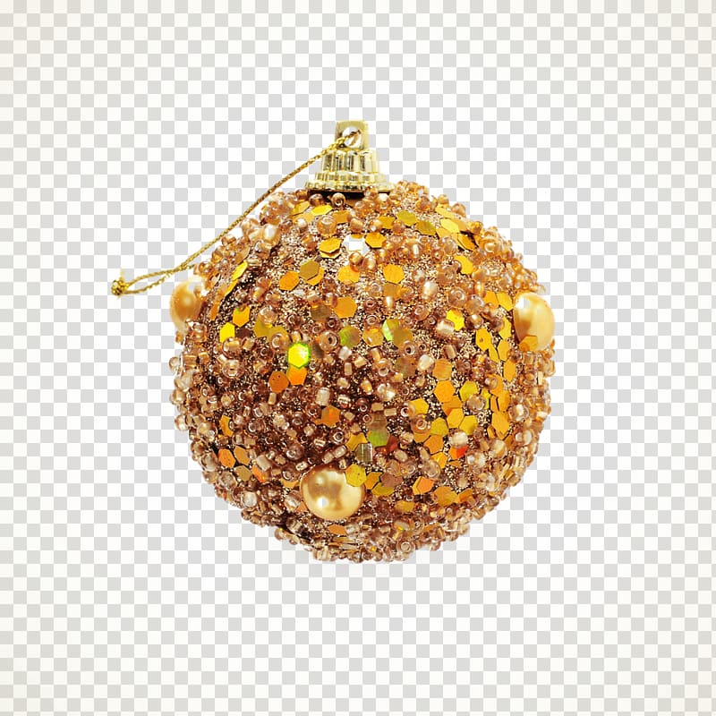 Polvorxf3n Christmas ornament, Golden Christmas Ball transparent background PNG clipart