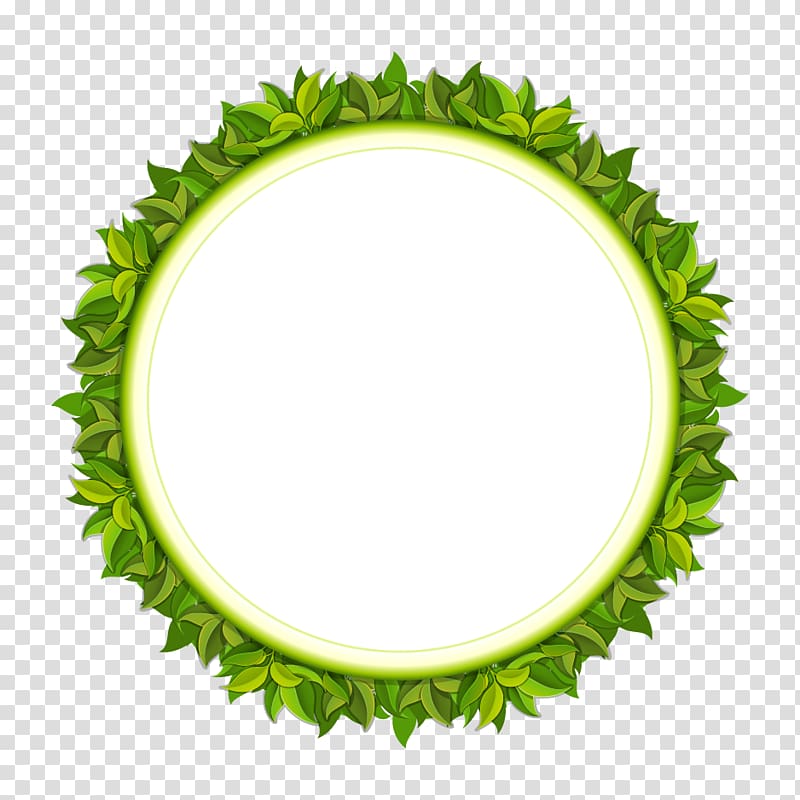 Euclidean Green Circle , Green leaves decorative circle transparent background PNG clipart