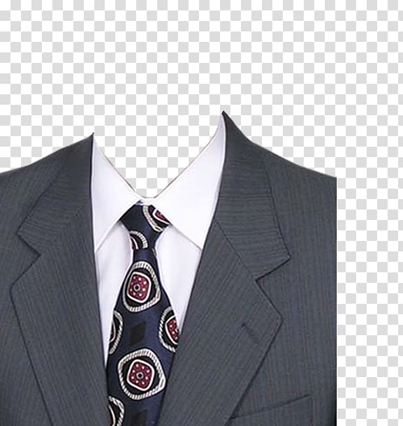 men's blue and red necktie and black notched lapel suit jacket illustration, Suit Template, Suit transparent background PNG clipart