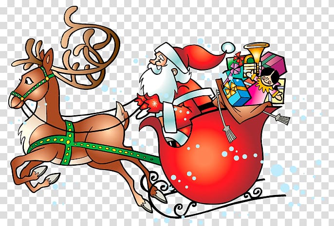 Santa Claus\'s reindeer Père Noël Santa Claus\'s reindeer Christmas, Reindeer transparent background PNG clipart