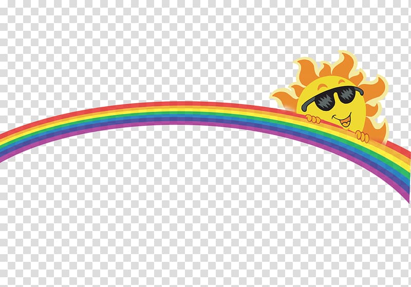 Graphic design Text Illustration, Rainbow Sun transparent background PNG clipart