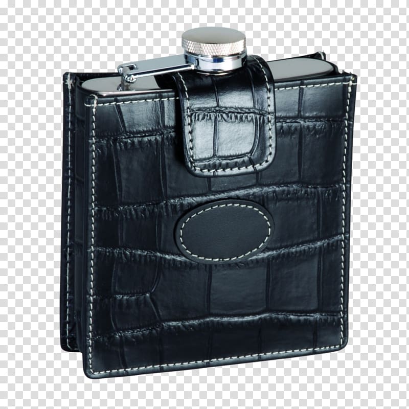 Leather Hip flask Case Paper embossing Stainless steel, bag transparent background PNG clipart