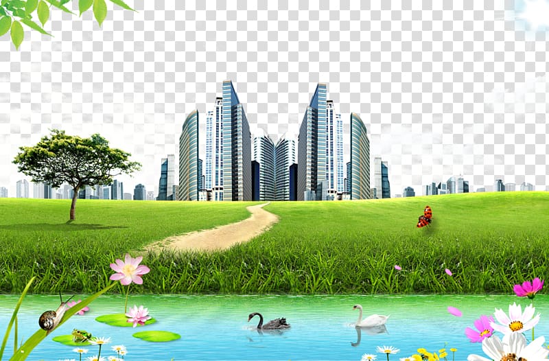 Lawn Building Information, Building on the grass transparent background PNG clipart