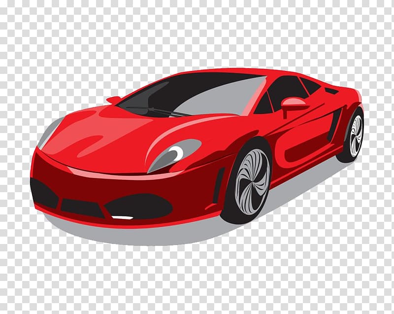 Sports car Porsche Luxury vehicle Ferrari, Red cool sports car material free to pull transparent background PNG clipart