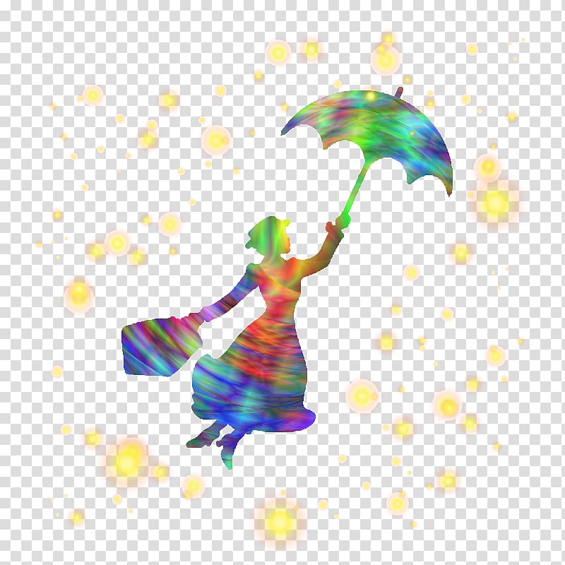 Mary Poppins Stencil Silhouette Art, Silhouette transparent background PNG clipart