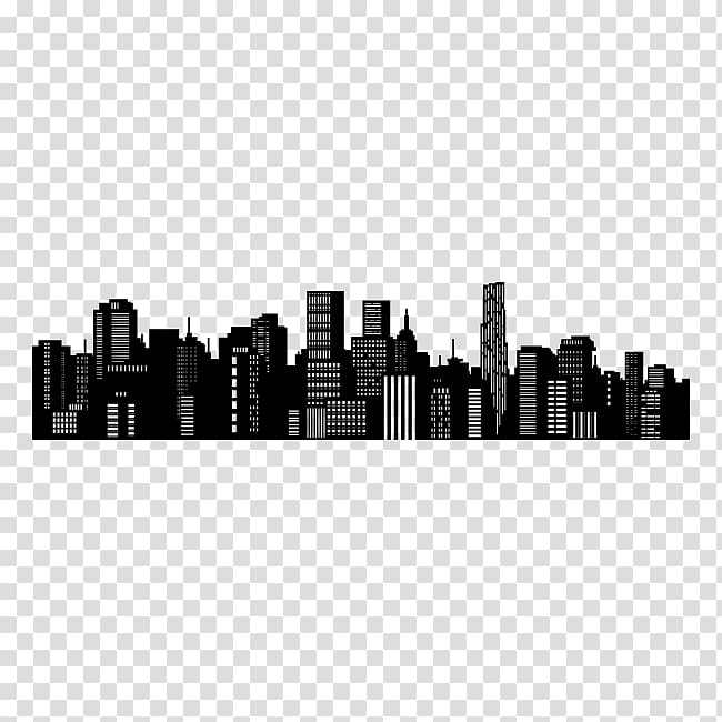 Silhouette Skyline Drawing, luminescent transparent background PNG clipart
