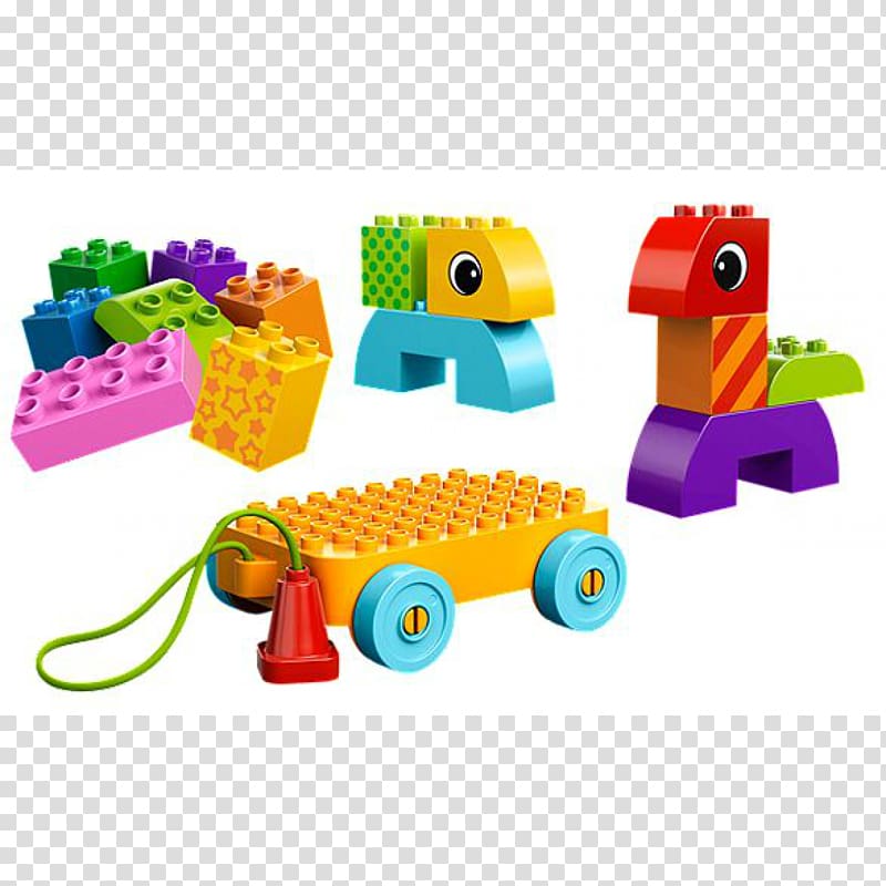 LEGO DUPLO Creative Play Toddler Build and Pull Along Play Set Toy block, color building blocks transparent background PNG clipart