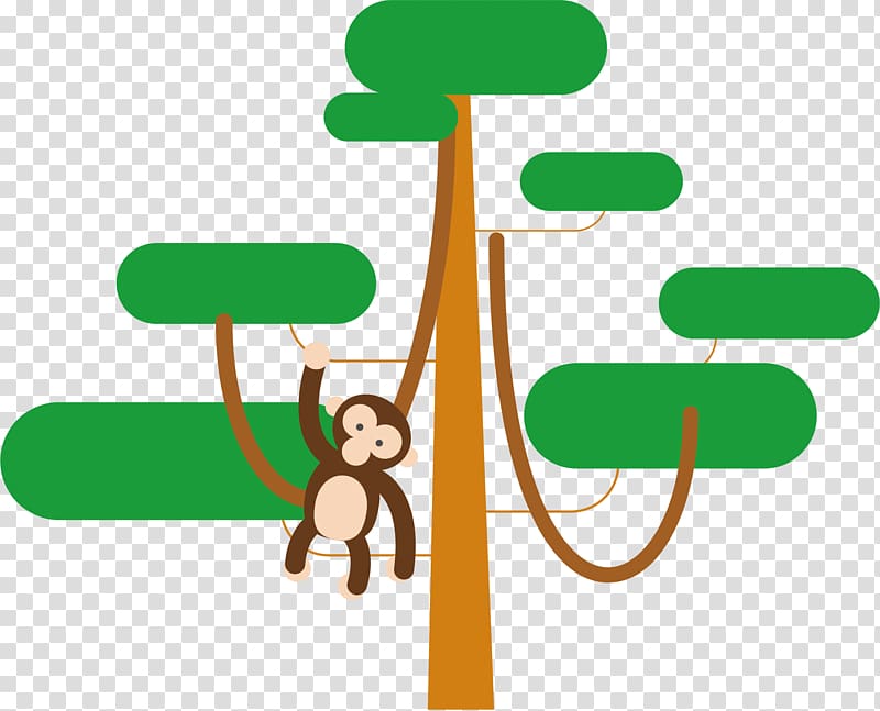 Tree Monkey Euclidean , hand painted monkey climbing tree poster transparent background PNG clipart