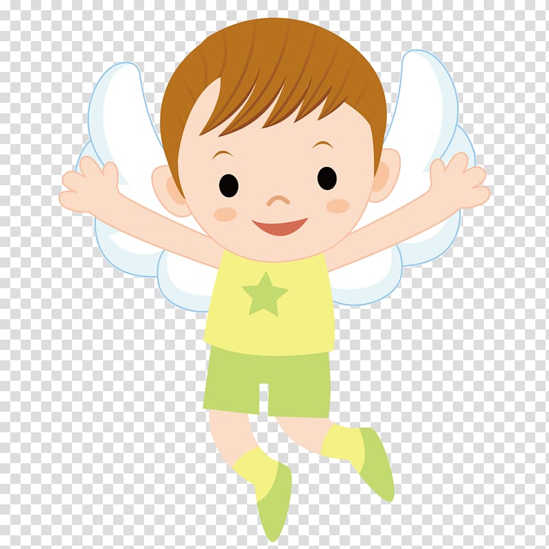Boy Wing Illustration, There are angel wings boy transparent background PNG clipart