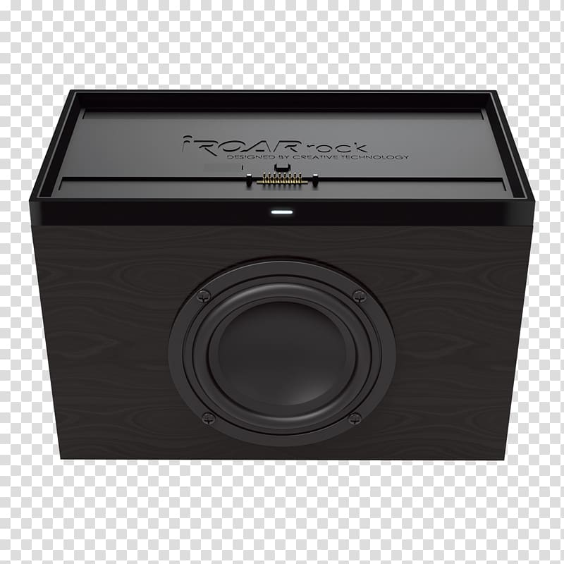 Sound Blaster X-Fi Creative iRoar Rock, Docking Subwoofer for iRoar Speaker, Black Loudspeaker, creative technology transparent background PNG clipart