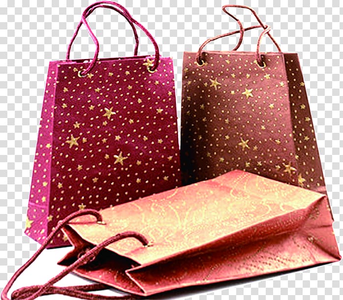 Paper bag Handbag Shopping bag, Stars shading paper shopping bags transparent background PNG clipart