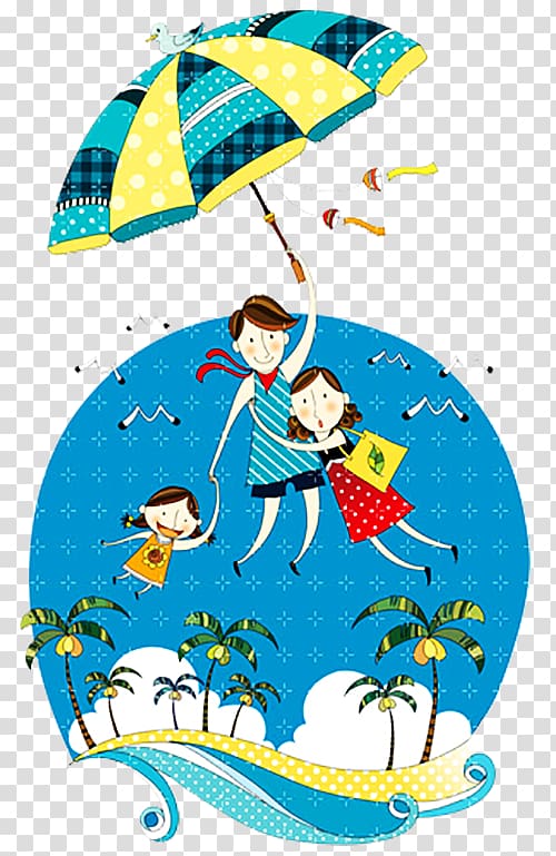 Umbrella Recreation Area Illustration, Cartoon parachute transparent background PNG clipart