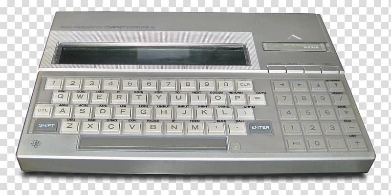 Laptop Texas Instruments TI-99/4A Texas Instruments Compact Computer 40 Computer keyboard Electronics, 40% transparent background PNG clipart