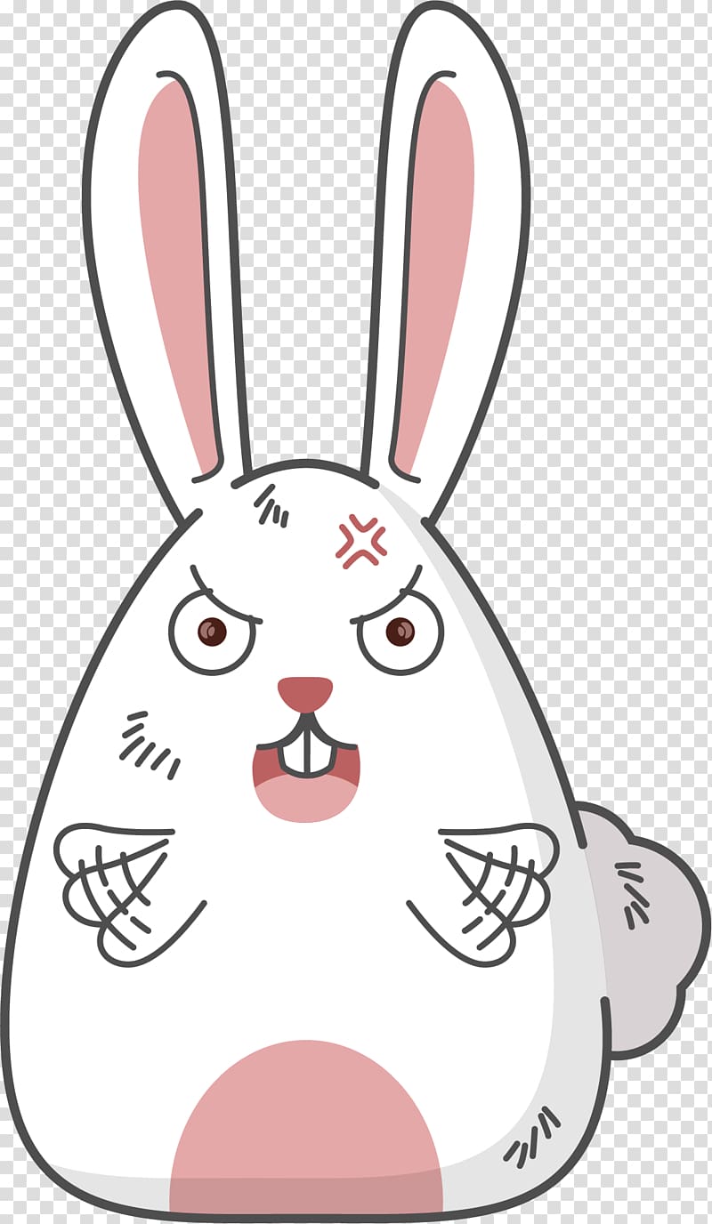 Domestic rabbit Laughter Sticker , There is little rabbit anger transparent background PNG clipart