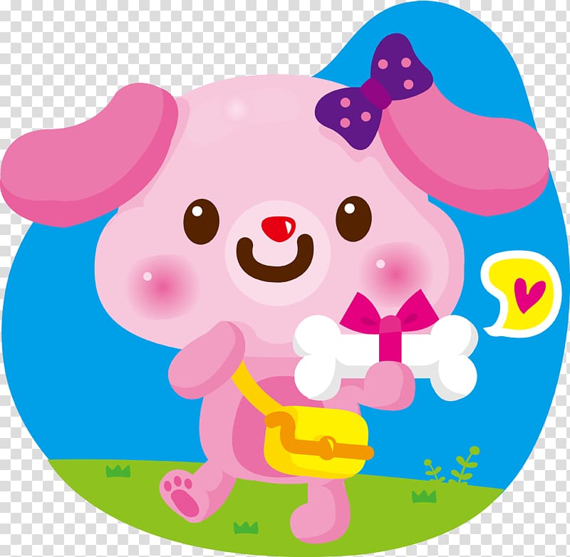 Balloon Dog Puppy , Cartoon pink puppy transparent background PNG clipart