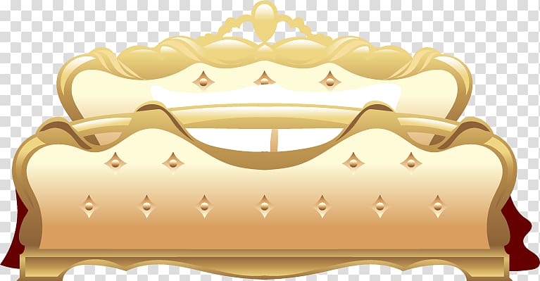Bed Furniture Adobe Illustrator, Continental Gold King transparent background PNG clipart