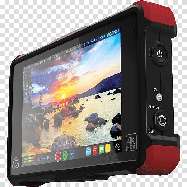 4K resolution High-dynamic-range imaging Computer Monitors Atomos Ninja Flame Apple ProRes, Camera transparent background PNG clipart