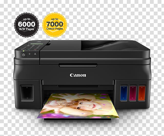Canon Canon 2316C002 Inkjet Multifunction Printer Pixma G4210 Color Print Desktop Copier/Fax/Printer/Scanner 60 Second Pho Multi-function printer Inkjet printing, Ink Refills transparent background PNG clipart