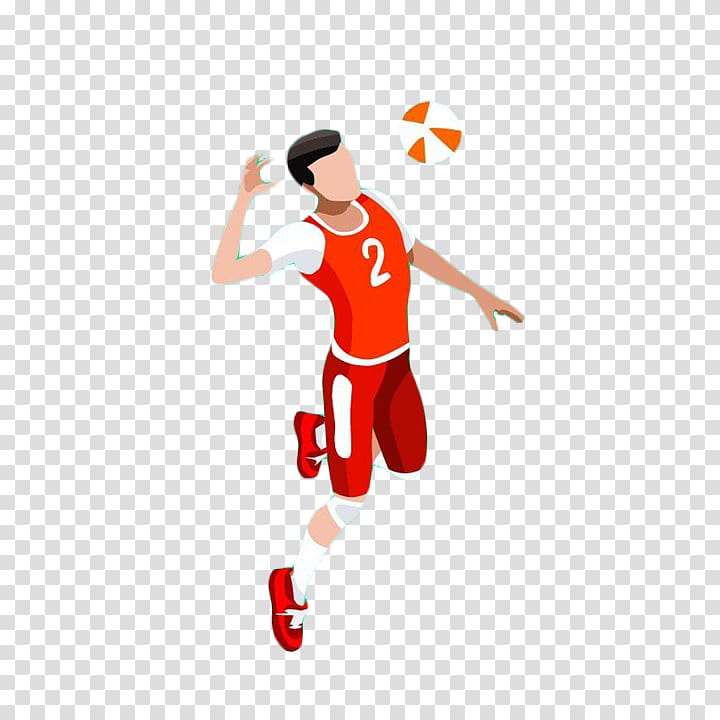 Beach volleyball Athlete Sport, Cartoon man playing volleyball transparent background PNG clipart
