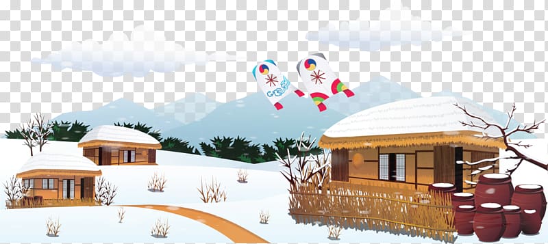 Snow Winter House, winter house transparent background PNG clipart