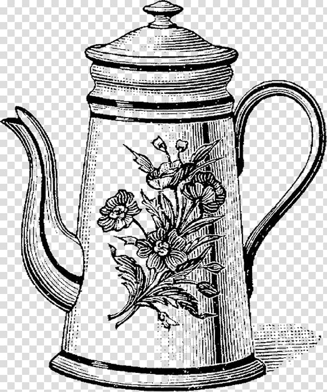 Jug Teapot Drawing Kettle, coffee old transparent background PNG clipart
