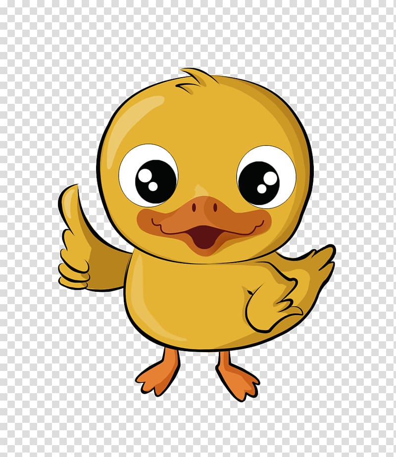 Duck Cartoon, Cute little yellow duck transparent background PNG clipart