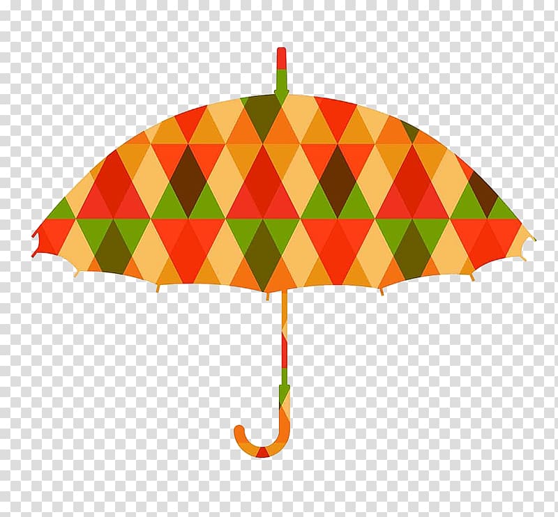 Triangle Autumn Geometry Illustration, Cartoon umbrella transparent background PNG clipart